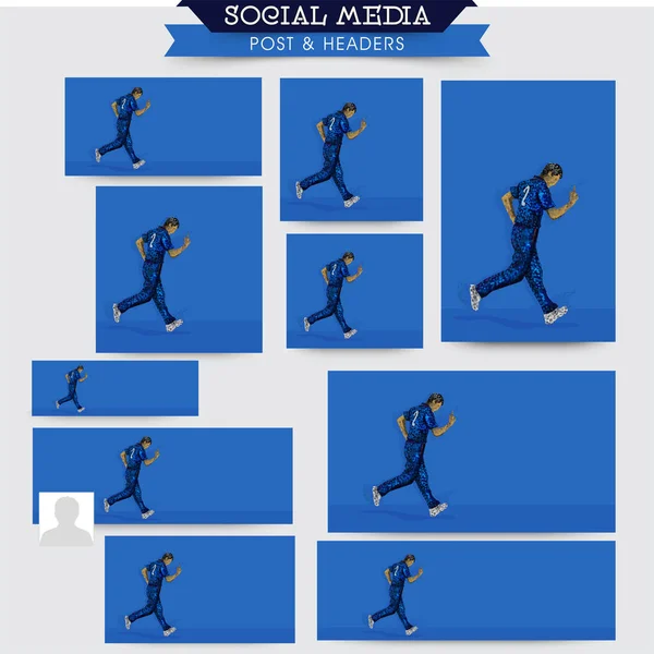 Social Media Posts Header Design Set Irregular Dots Effect Indiai — Stock Vector