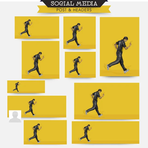 Social Media Posts Header Design Set Irregular Dots Effect Ausztrália — Stock Vector