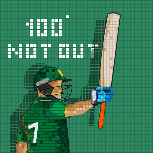 Paquistão Jogador Massa Críquete 100 Não Para Fora Texto Sobre — Vetor de Stock