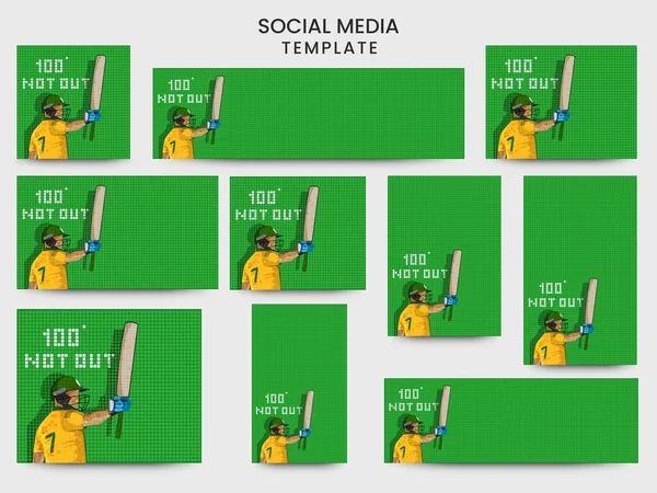 Social Media Post Och Banner Design Set Med Sydafrika Cricket — Stock vektor