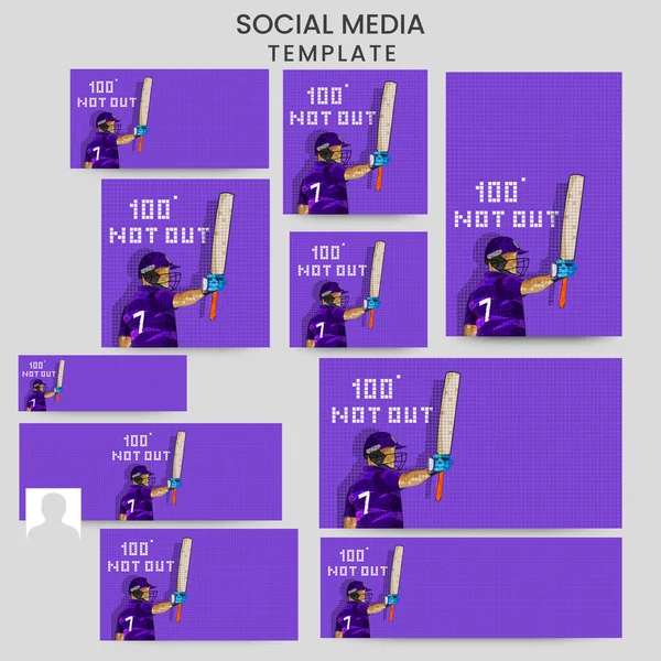 Sociala Medier Post Samlingar Cricketer Eller Batter Team Jersey Fira — Stock vektor