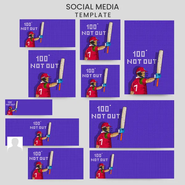 Social Media Post Collezioni Giocatore Cricket Pastella Maglia Squadra Celebrare — Vettoriale Stock