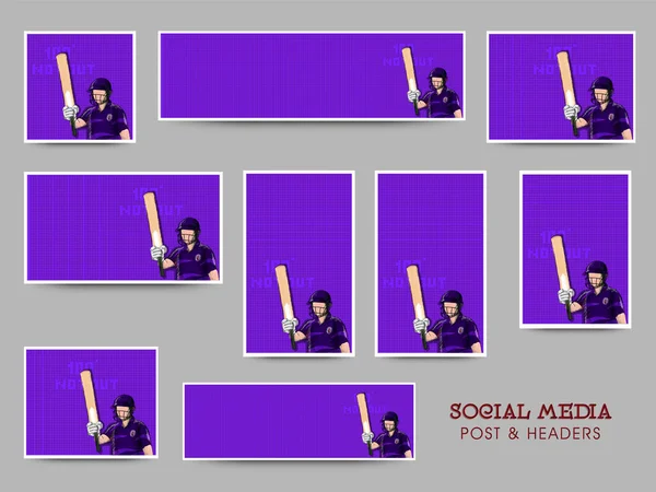 Social Media Post Collections Cricketer Batter Team Jersey Γιορτάζοντας Copy — Διανυσματικό Αρχείο