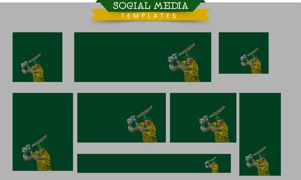 Social Media Post Collezioni Giocatore Cricket Pastella Nel Jersey Squadra — Vettoriale Stock