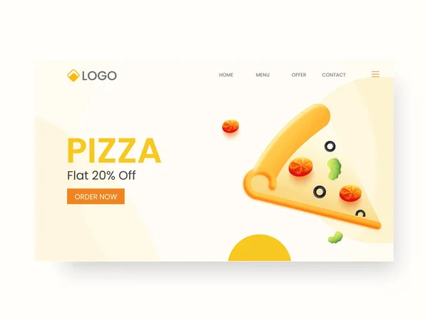 Conception Page Atterrissage Pizza Avec Réduction Pour Publicité — Image vectorielle