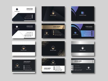 Modern İş ve Ziyaret Kartı setinin Önü ve Arkası Sunumu.