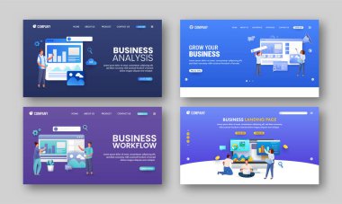 İş Konsepti İçin Yanıtlı Web Afişi veya İniş Sayfası.