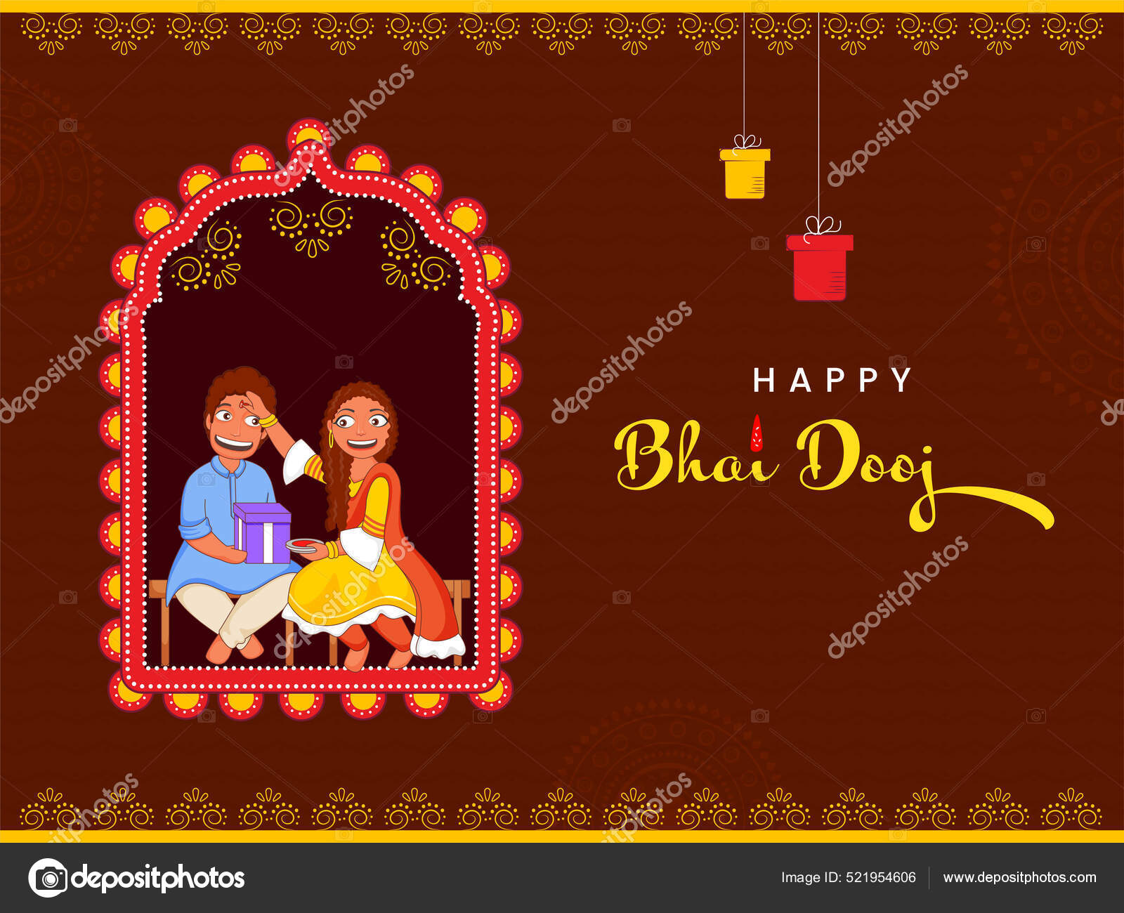 Close up of Brother Hands Giving gift to sister during during raksha  Bandhan, Bhai Dooj or Bhaubeej Indian religious festival, Canvas Print |  Barewalls Posters & Prints | bwc85426136