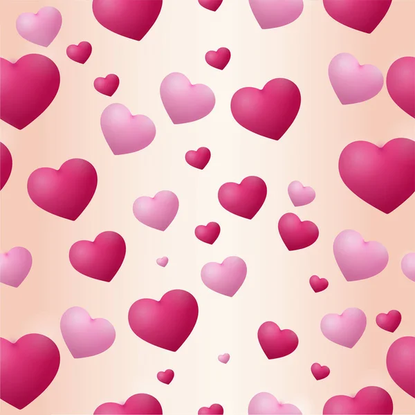 Απρόσκοπτη Γυαλιστερό Ροζ Καρδιές Μοτίβο Φόντο — Διανυσματικό Αρχείο