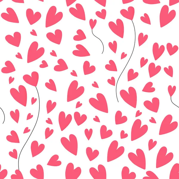 Nahtlose Herzen Muster Hintergrund Rosa Und Weißer Farbe — Stockvektor