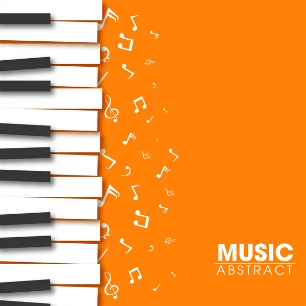 Fondo Notas Musicales Abstractas Con Teclado Piano Creativo — Archivo Imágenes Vectoriales