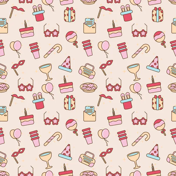 Endless Party Theme Pattern — стоковый вектор