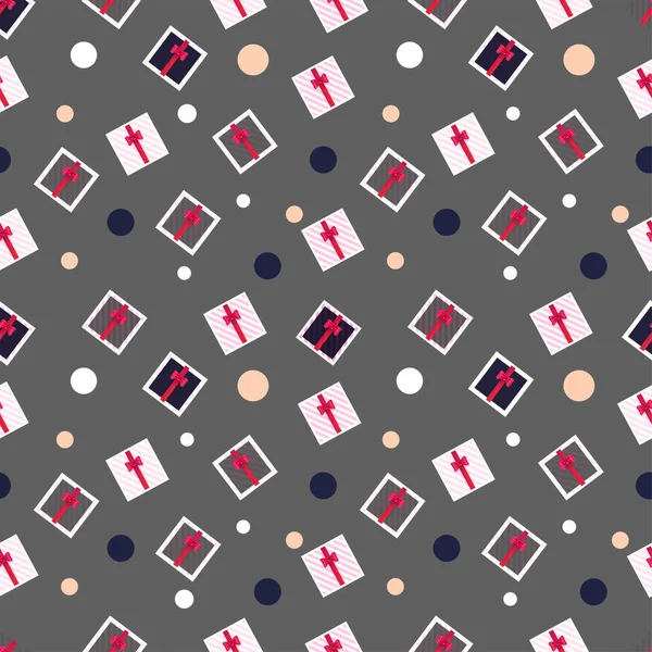 Top View 반복되지 Pattern Gray Background — 스톡 벡터