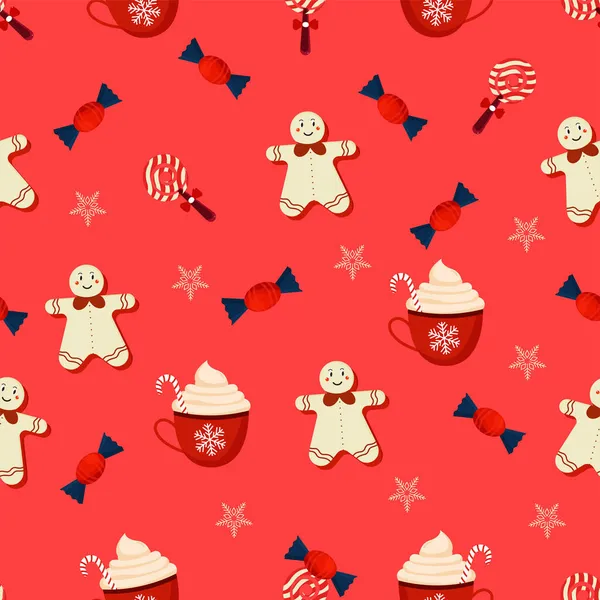 Patrón Tema Navidad Interminable Fondo — Vector de stock