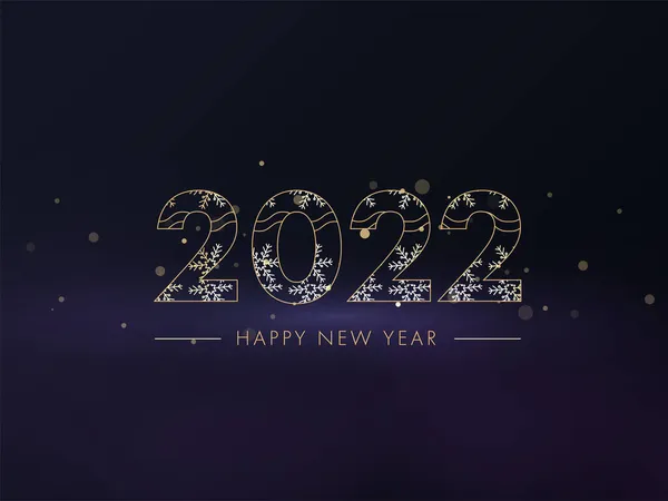 Золотой 2022 Год Новым Годом Снежинками Голубом Фоне — стоковый вектор