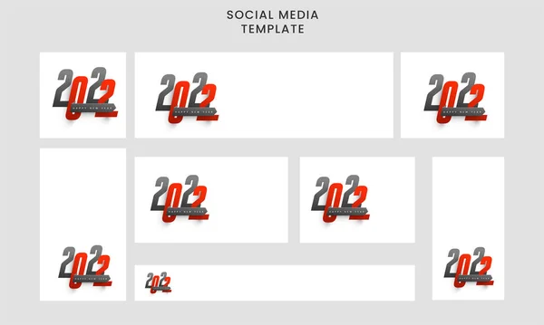 Felice Anno Nuovo Modello Social Media Con Elegante Numero 2022 — Vettoriale Stock