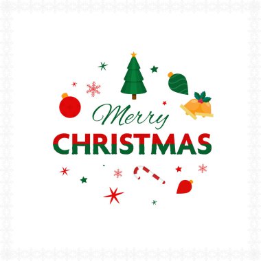 Kağıt kesim Xmas Ağacı, Jingle Bells, Şeker Çubuğu, Yıldız ve Kar Taneleriyle Mutlu Noeller..