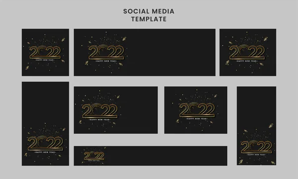 Πρότυπο Και Κεφαλίδα Μέσων Κοινωνικής Δικτύωσης Που Χρυσή Γραμματοσειρά 2022 — Διανυσματικό Αρχείο