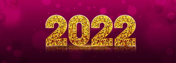 Золотая Осень 2022 Года Розовом Фоне Боке Хидер Баннер — стоковый вектор