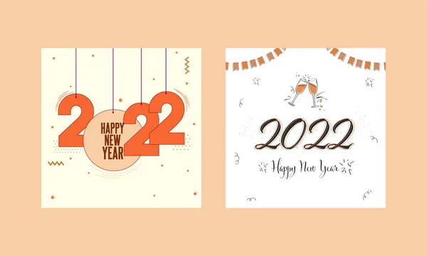 Příspěvek Sociální Média Nebo Šablona Rozvržení 2022 Šťastný Nový Rok — Stockový vektor