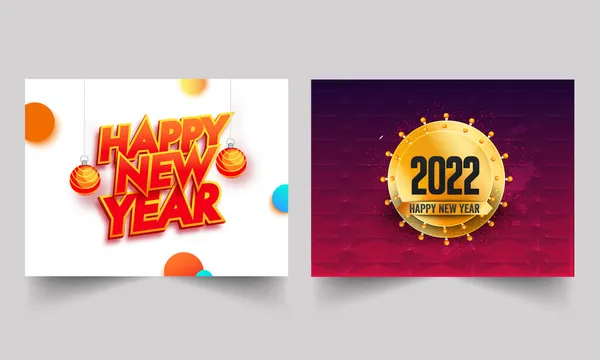 Happy New Year Social Media Plakát Design Dvou Barevných Variantách — Stockový vektor