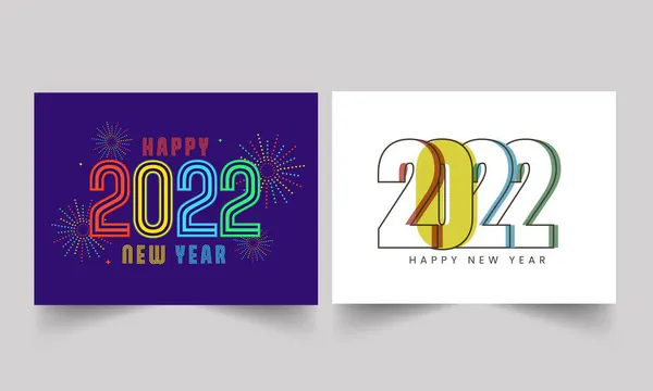 Social Media Poster Design Mit 2022 Frohes Neues Jahr Schrift — Stockvektor