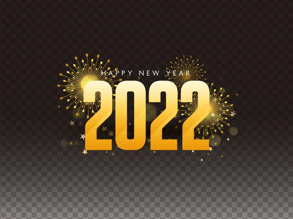 Золотой Номер 2022 Эффектом Фейерверка Черном Фоне Поздравления Новым Годом — стоковый вектор