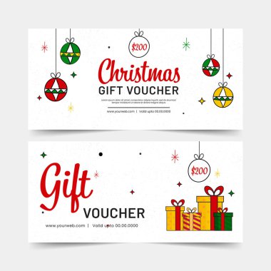 Noel Hediyesi Fiş Çizelgesi Beyaz Renkli Hediye Kutuları Asılıyor.