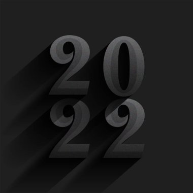 Tahıl ya da Gürültü Etkisi 2022 Mutlu Yıllar İçin Kara Arkaplan Numarası.