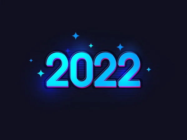 Glossy 2022 Number Stars Blue Stripes Background — Vettoriale Stock