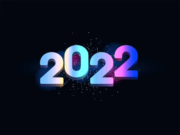 Gradient 2022 Number Multicolor Sprinkles Dots Effect Black Background — Stock Vector