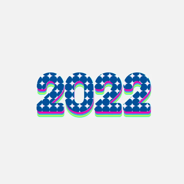 Colorful Layered 2022 Number White Background Happy New Year Concept — Stock Vector