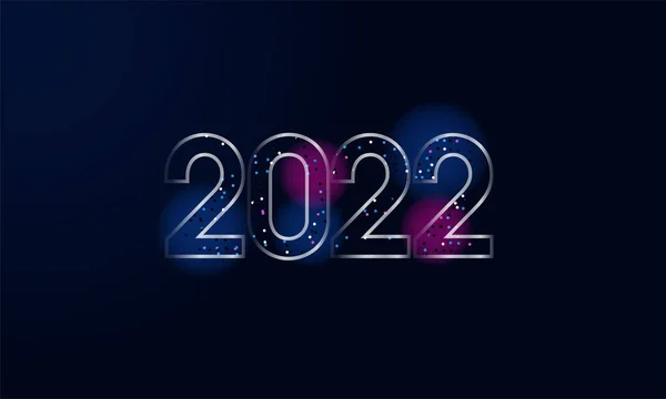 Argent Linéaire 2022 Nombre Avec Des Points Multicolores Aspersion Effet — Image vectorielle
