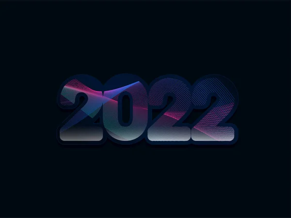 Sticker Style 2022 Numéral Avec Motif Rayures Sur Fond Noir — Image vectorielle