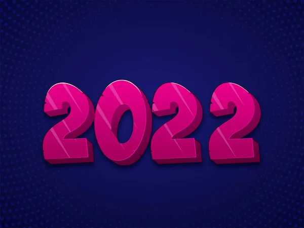 Rose 2022 Nombre Sur Fond Bleu Pointillé Pour Heureux Nouveau — Image vectorielle