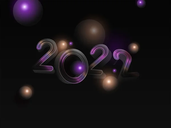 2022在黑色背景上具有光效球的数字 — 图库矢量图片