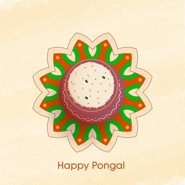 Happy Pongal Celebration Concept Mit Blick Auf Traditionelle Gerichte Reis — Stockvektor