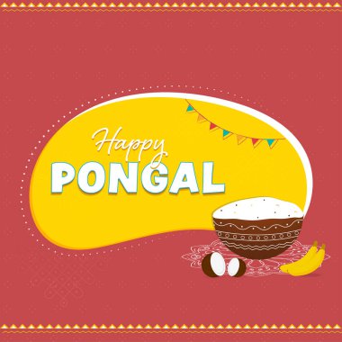 Çamur Kasesi Lezzetli Tabak (Rice), Sarı ve Kırmızı Arkaplanda Meyve Konulu Kutlama Konsepti.