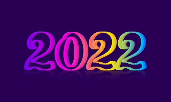Gradient 2022 Number Purple Background Happy New Year Concept — Stock Vector