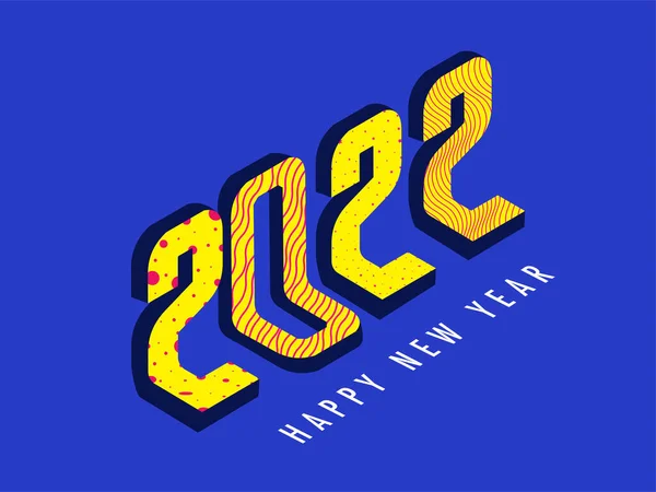 Flexible 2022 Number Blue Background Happy New Year Concept — 图库矢量图片