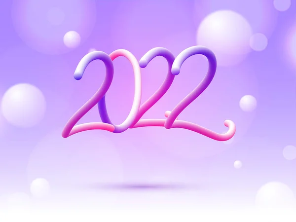 Gradient Blend 2022 Number Balls Decorated Glossy Purple White Background — Stock Vector