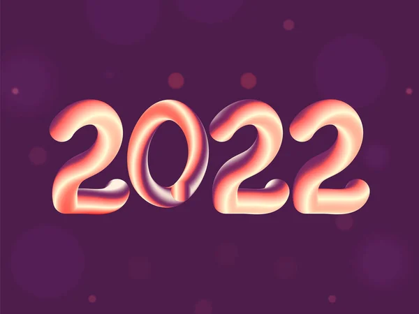 Gradient Blend 2022 Number Purple Bokeh Blur Background Happy New — Vettoriale Stock