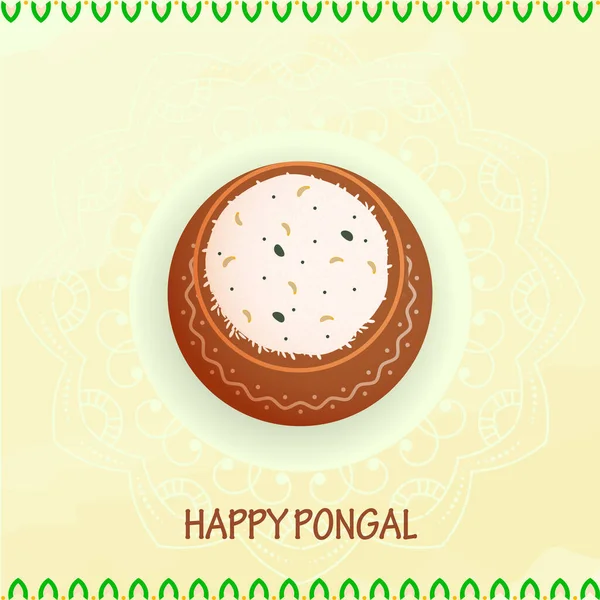 Pastel Sarı Mandala Arkaplanda Geleneksel Tabakla Dolu Üst Görünüm Çamur Konsepti (Rice).