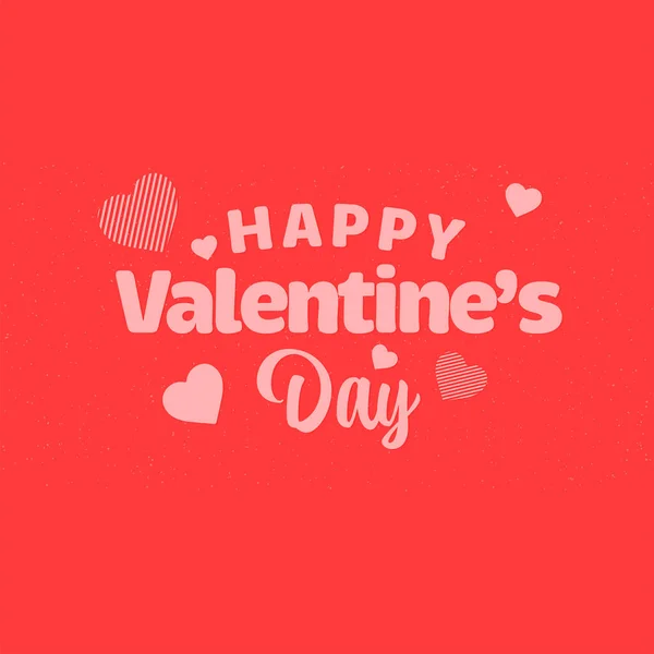 Happy Valentine Day Font Hearts Orange Background — Stock Vector