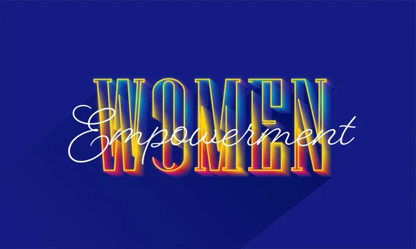 Women Empowerment Font Blue Background — Stockový vektor