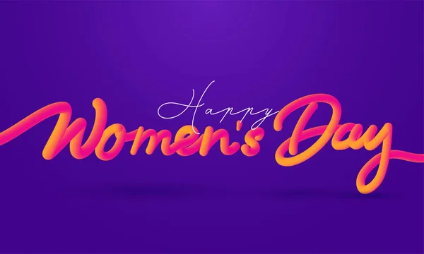 Gradiente Mezclar Fuente Del Día Mujer Sobre Fondo Púrpura — Vector de stock