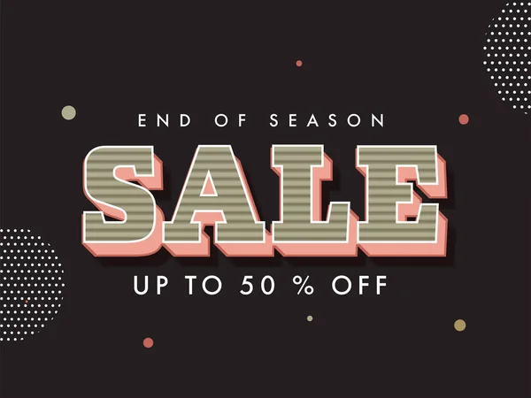 End Season Sale Poster Design Discount Offer Black Color — Stockvektor