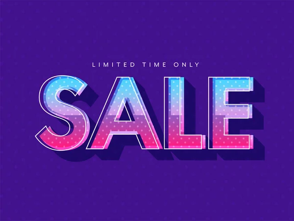 Glossy Gradient Sale Font Purple Dotted Pattern Background — Wektor stockowy