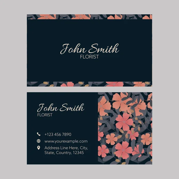 Florist Business Card Template Layout Advertising — Stock vektor