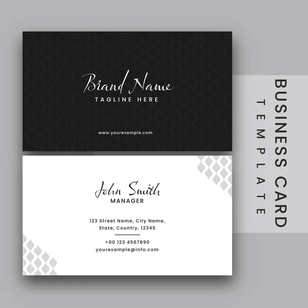 Double Side Business Visiting Card Black White Color — Διανυσματικό Αρχείο